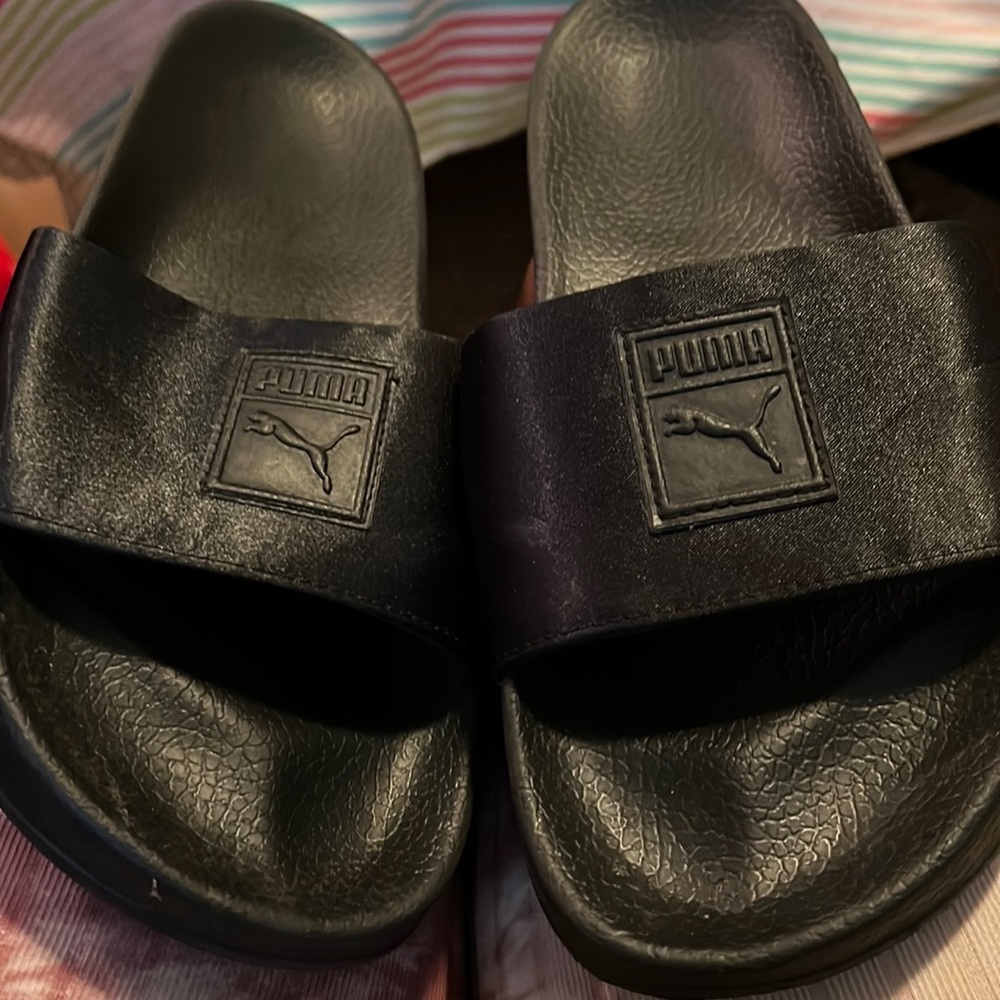 Satin Puma slides  size 8